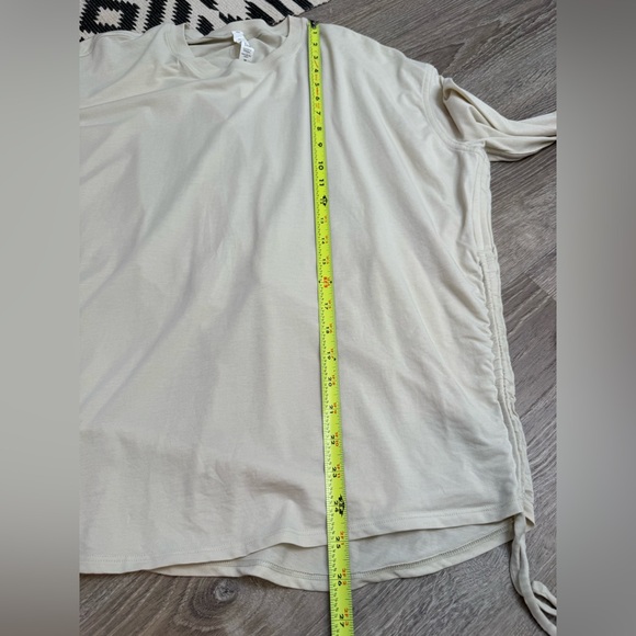 Lululemon Pima Cotton Side-Cinch Long Sleeve Shirt Natural Ivory Size 10 - Picture 8 of 10